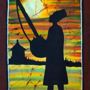 Batik africain : le griot à la kora