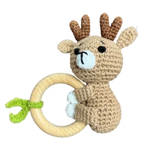 Hochet Bois Et Crochet Chevreuil Feuillage