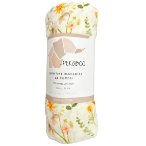 Mousseline Bambou Fleuri Vintage Beige