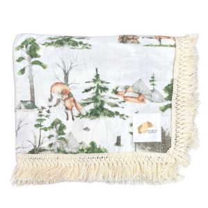 Mousseline À Franges Nature & Renards Vintage