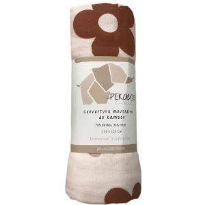 Mousseline Bambou Fleurs Bohèmes Rust