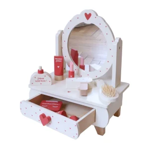 Mini coiffeuse Coeur terracota en bois