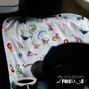 Protège-Sièges De Voiture Imperméable Évolutif L’ABCdaire Animalier (Vert)