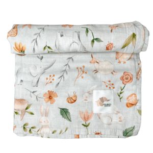 Mousseline Bambou Animaux Pastels