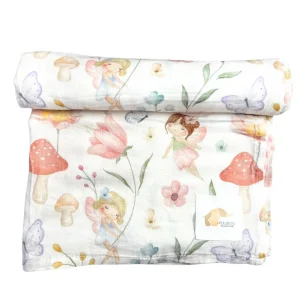 Mousseline Bambou Fée Fleur Champignon