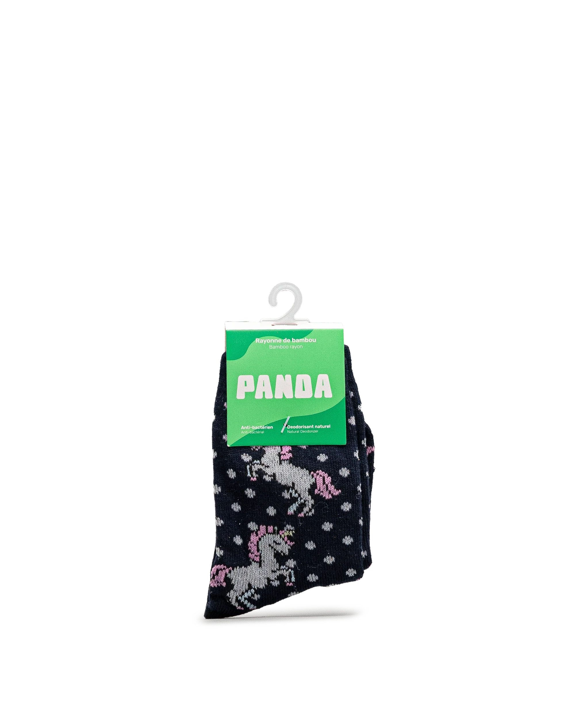 Bas en bambou licorne - Marine - #97B-39 – Image 2