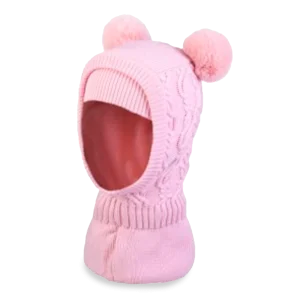 Cagoule 2 pompons - Rose - #97P-567