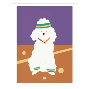 Affiche Caniche Tennis