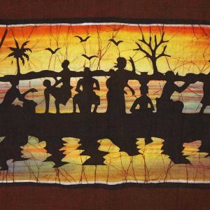 Batik africain « Cérémonie sur le lac »