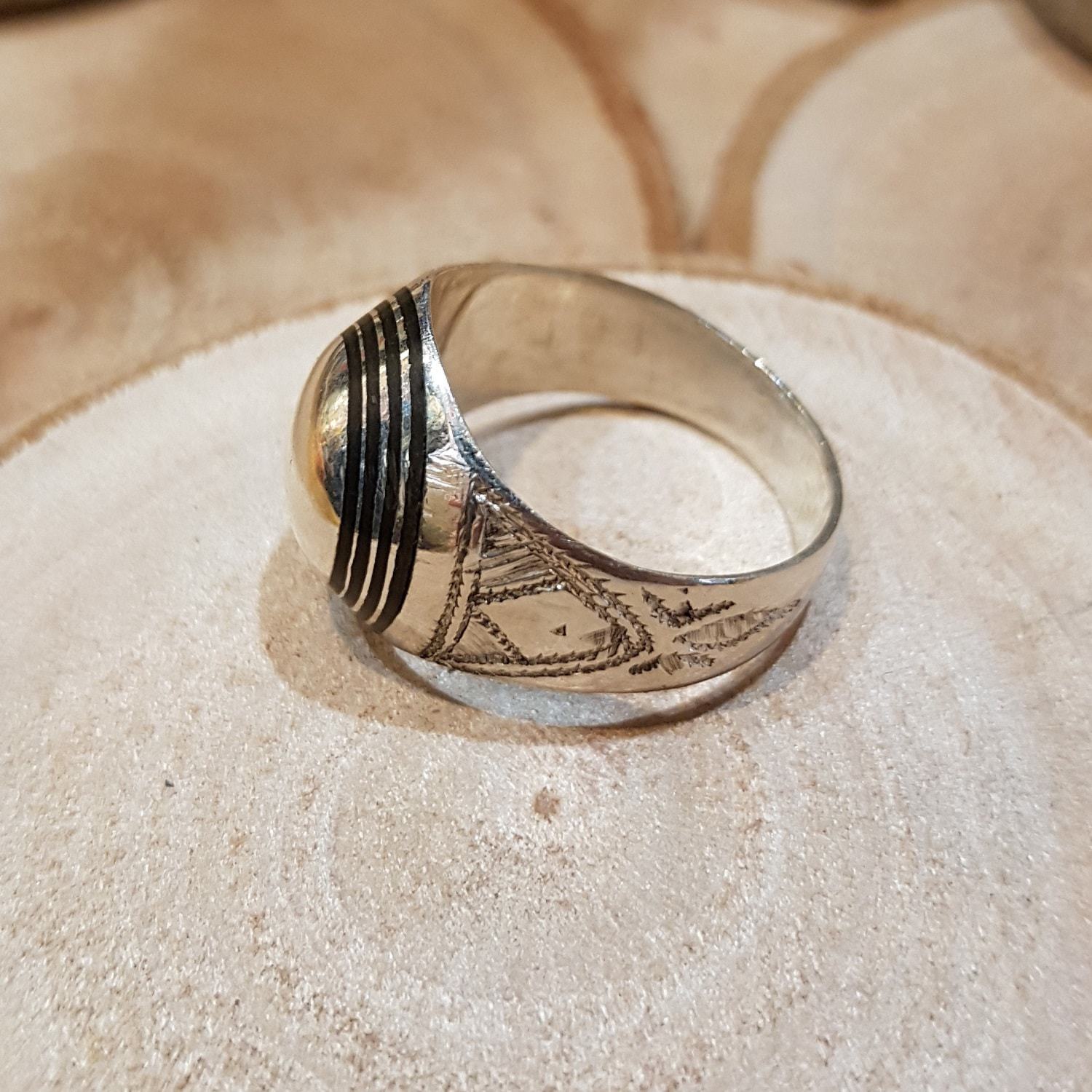 Bague ethnique touareg unisexe : chevalière sphère – Image 4