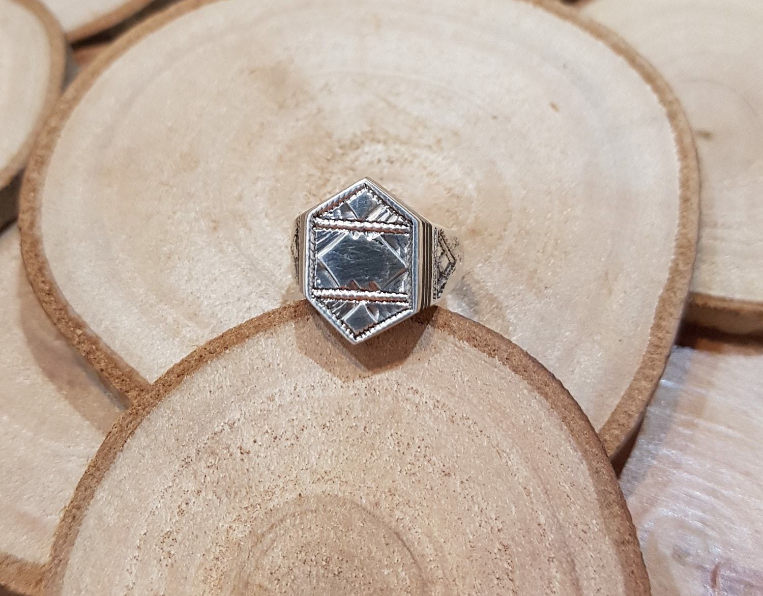 Bague ethnique touareg unisexe : chevalière – Image 5