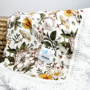 Mousseline À Frange Fleuri Vintage