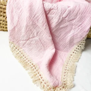 Mousseline À Frange Rose