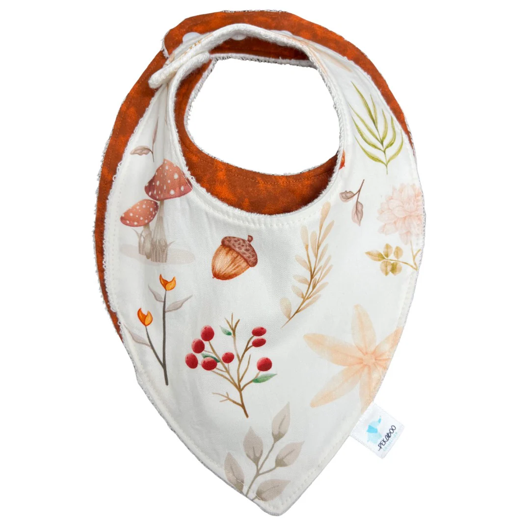 Duo Bavoirs Feuillage & Champignons & Marbré Orange – Image 2