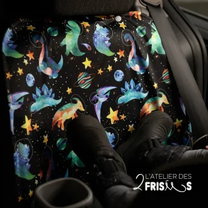 Protège-Sièges De Voiture Imperméable Évolutif Dinosaures De L'espace Bleus