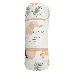 Mousseline Bambou Hérisson Sarcelle