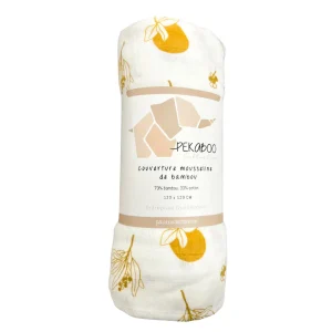 Mousseline Bambou Feuillage Doré & Fruit