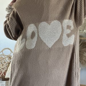 Gilet en maille love taupe
