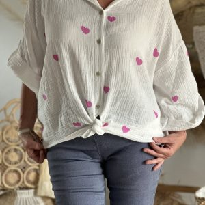 Chemise gaze cœurs