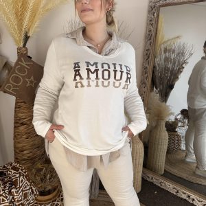 Pull amour écru