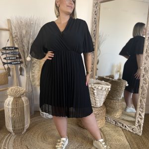 Robe plissée noir
