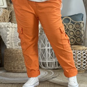 Pantalon cargo orange