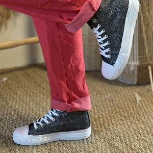Baskets noir brillantes