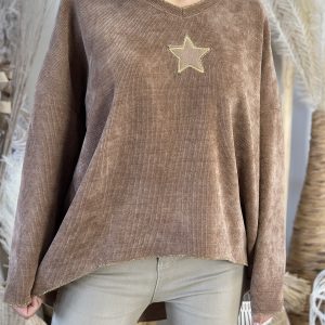 sweat taupe star velours  42/46