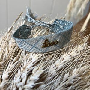 Bracelet love bleu jean & blanc