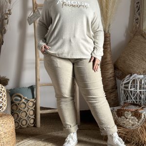 Pantalon velours beige
