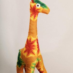 Grande girafe en tissu africain : Gilda