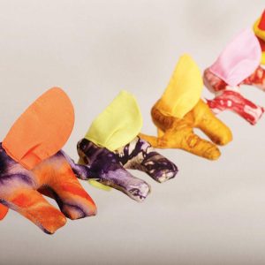 Guirlande éléphants en tissu africain