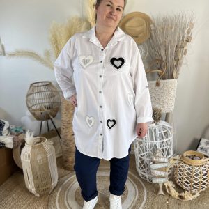 Chemise coeur blanche