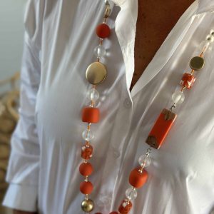 Sautoir Laurène orange