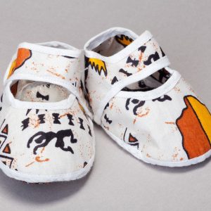 Chausson de naissance  en tissu africain « Chatouno »