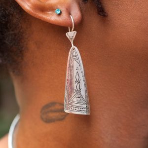 Boucles d’oreilles ethnique touareg : triangle