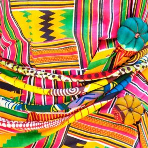 Collier ou ceinture talisman en tissu africain basin ou wax