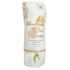 Mousseline Bambou Doux Lapins 2