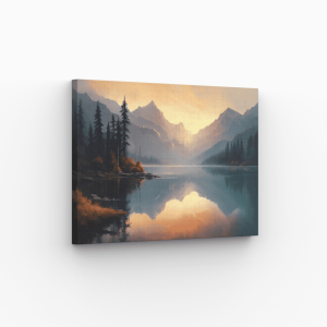 Tableau paysage au coucher