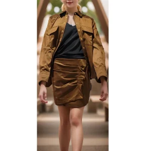 Veste  Marron en Velours