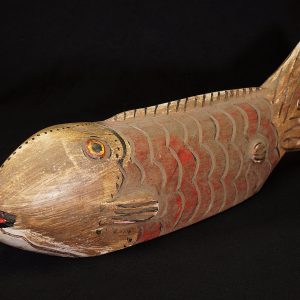 Cimier poisson Bozo du Mali rouge patiné