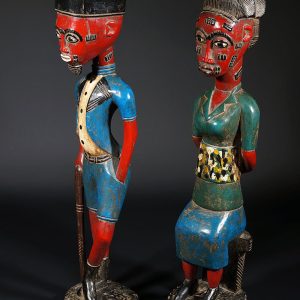 Grand couple de colons baoulé rouges