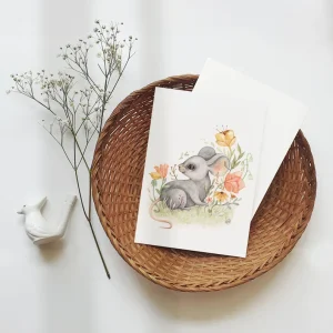 Illustration Souris Grise 8x10po