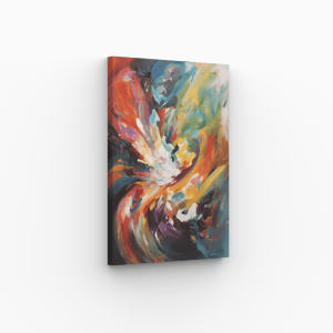 Tableau abstrait multicolore : une œuvre vibrante et moderne