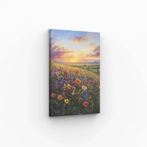 Tableau champ de fleurs – Décoration murale naturelle