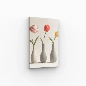 Tableau tulipes et vases modernes – Décoration murale élégante