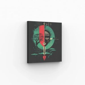 Tableau visage tribal – Décoration murale ethnique et artistique